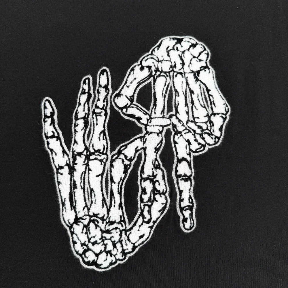 Members Only skeleton hand graphic t-shirt men's 2XL black cotton streetwear